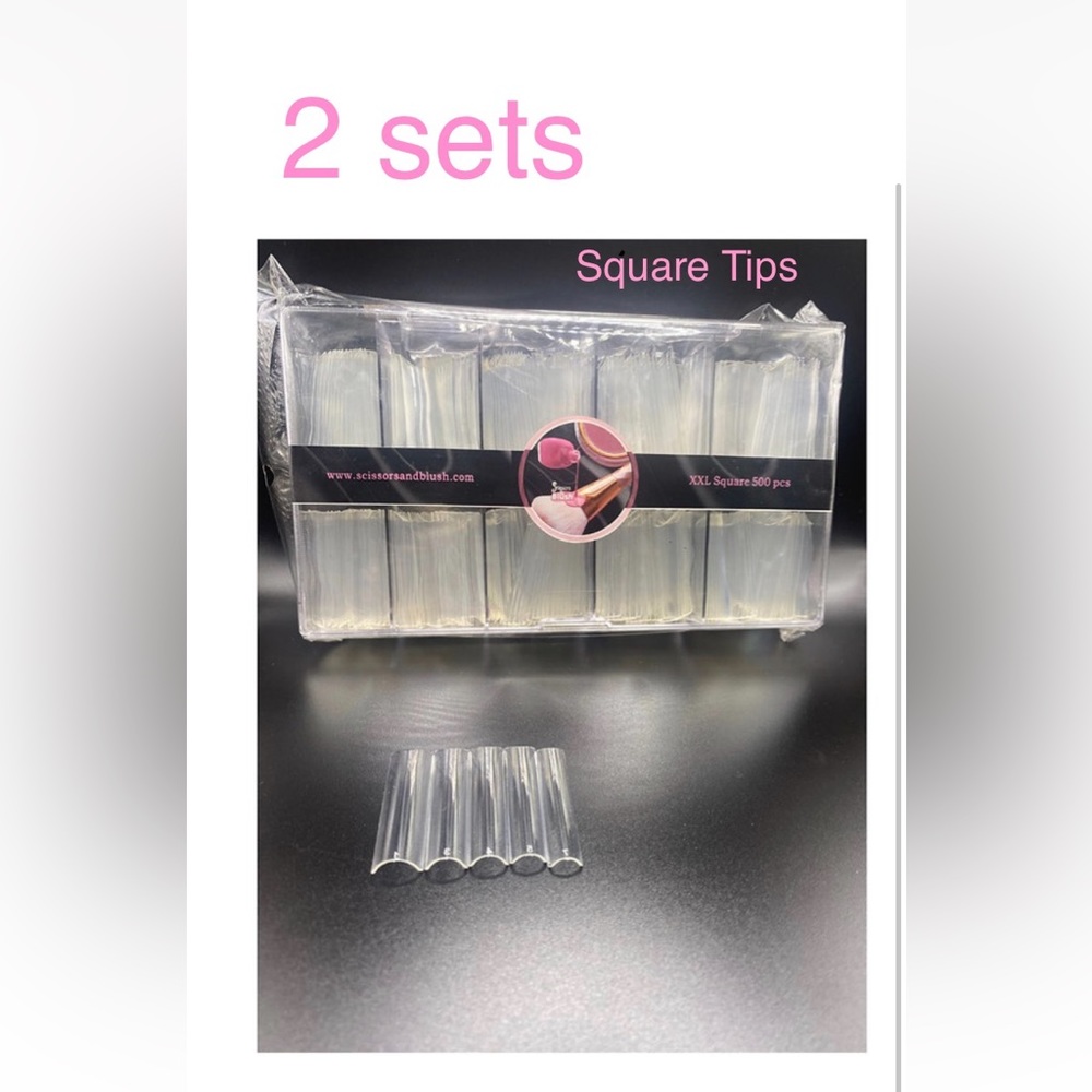 2 sets of Square Tips 500 Case - XXL NAILS NEW!!!!!